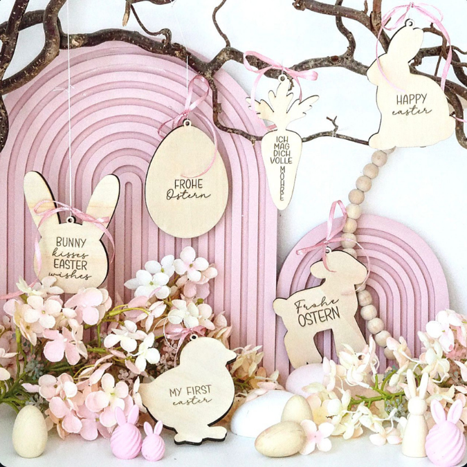 SVG Laserdatei Osteranhänger Aufhänger Geschenkanhänger Anhänger Laser Osterei Osterhase Hase Lamm Kücken Ei Karotte Osterdeko SVG Datei – Bild 4