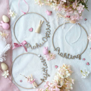 SVG Laserdatei 3 Designs Kranz Osterkranz frühling hej hase Kränze Osterdeko Türkranz Ostern Osterglück SVG Datei für trockenblumen