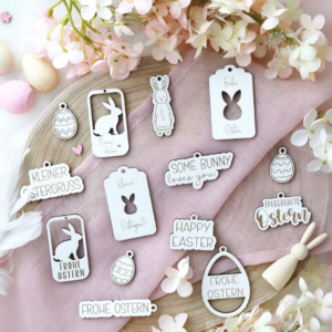 SVG Laserdatei 14 Designs Oster Geschenkanhänger Anhänger Laser Osterei Osterhase frohe Ostern Geschenkverpackung Osterdeko Skandi SVG Datei