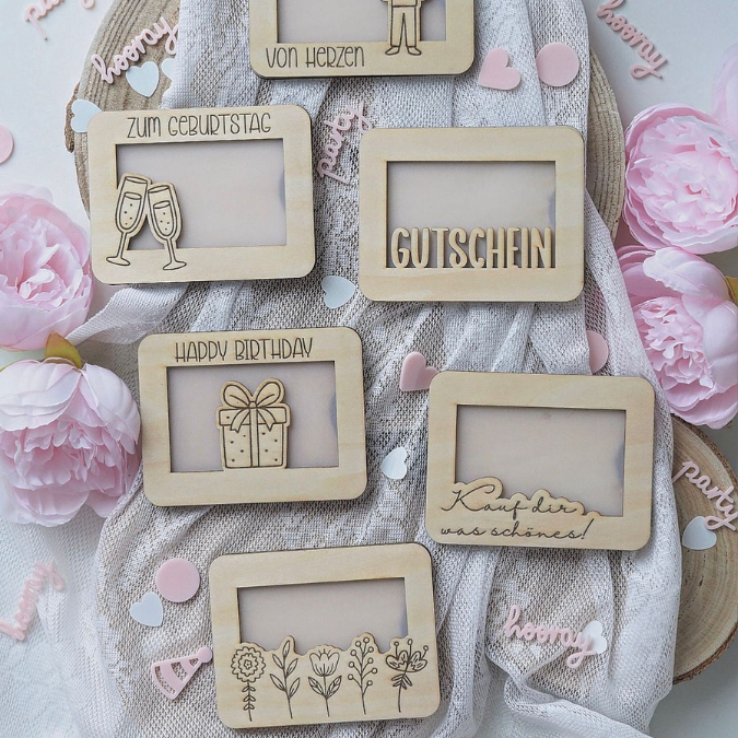 12 Designs Laserdatei Verpackung für Gutscheinkarten Gutscheine Geld Geburtstag Ec Kartengröße Geldgeschenk Wunschgutschein SVG Datei – Bild 6