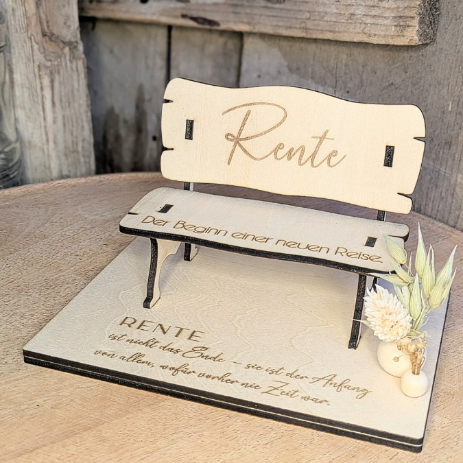 Laserdatei Rente Rentnerbank Geldgeschenk Ruhestand für 3mm und 4mm Holz Gutscheine Geld Kollege Abschied Opa Oma Alter Feierabend SVG Datei – Bild 18