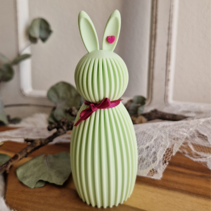 STL 3D Druck Datei Hase mit Herz im Ohr zum einkleben Osterhase Rillenhase Hase mit rillen 3D-Druck Datei Ostern – Bild 7