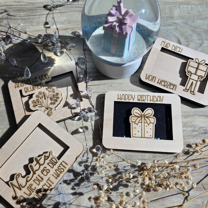 12 Designs Laserdatei Verpackung für Gutscheinkarten Gutscheine Geld Geburtstag Ec Kartengröße Geldgeschenk Wunschgutschein SVG Datei – Bild 5