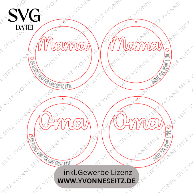 SVG Laserdatei kränze Mama Oma mit Herz Cut out Beste Mama geschenk zum Muttertag Mutterliebe SVG Datei – Bild 2