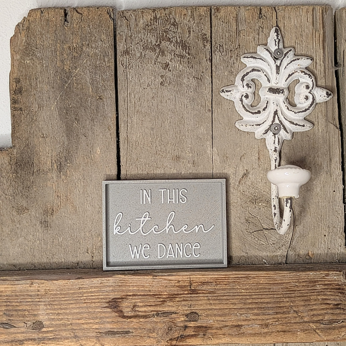 STL 3D Druck Datei Aufsteller Bild Bilderrahmen Schild Statement in this kitchen we dance 3D-Druck Datei Küche Kochen quotes – Bild 5