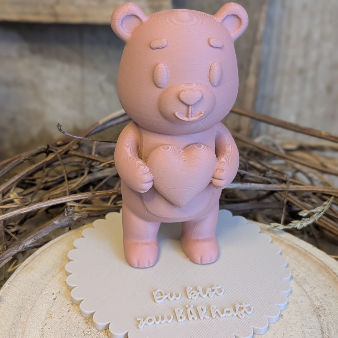 STL 3D Druck Datei Bär mit 9 Geschenkscheiben seperat druckbar Du bist wunderBÄR Du bist zauBÄRhaft auch für Gießteile 3D-Druck Datei – Bild 6