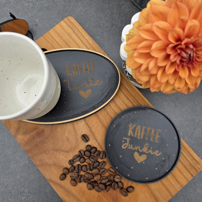 SVG Datei Laser Kaffee Untersetzer für Acryl, Filz oder Holz Kaffeeliebe SVG-Laser-Datei Kaffeekränzchen beste Freundin – Bild 11