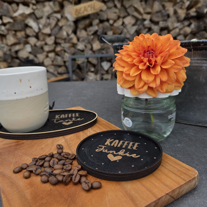 SVG Datei Laser Kaffee Untersetzer für Acryl, Filz oder Holz Kaffeeliebe SVG-Laser-Datei Kaffeekränzchen beste Freundin – Bild 7