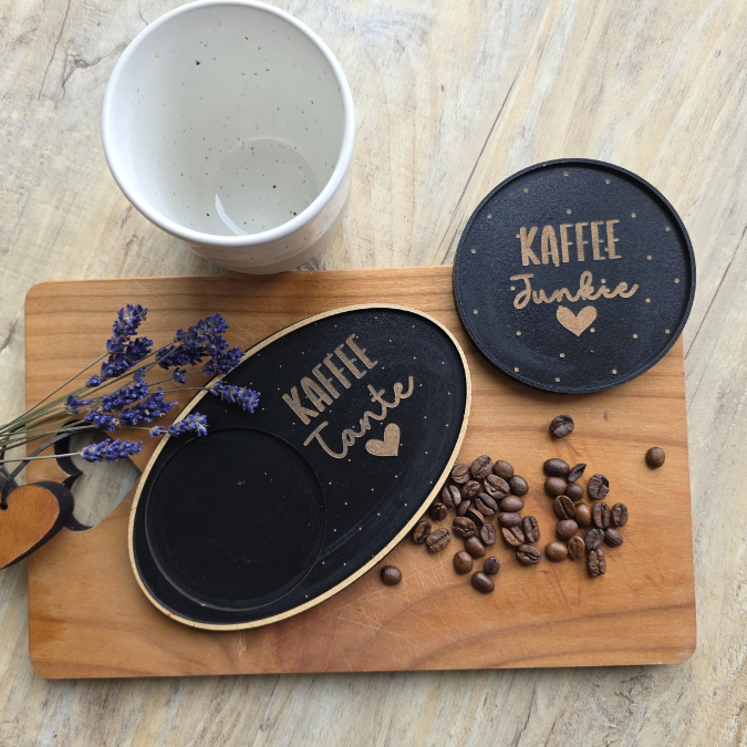 SVG Datei Laser Kaffee Untersetzer für Acryl, Filz oder Holz Kaffeeliebe SVG-Laser-Datei Kaffeekränzchen beste Freundin – Bild 9