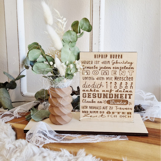SVG Laserdatei 10 designs Aufsteller 3mm 4mm Geburtstag mit Platz für Kleingkeiten, Blumen, Kerze Pustekuchen SVG-Datei geburtstagsgeschenk – Bild 26