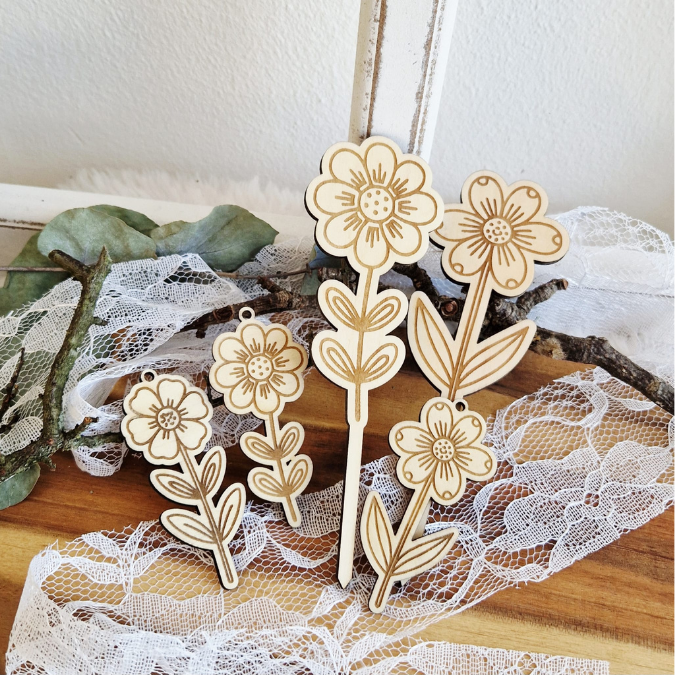 SVG Laserdatei Frühling Stecker und Anhänger Caketopper Pflanzenstecker Hühner Frühlingsdatei Laser Geschenkanhänger Blumen SVG Datei – Bild 19