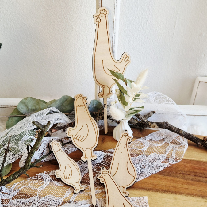 SVG Laserdatei Stecker, Anhänger und Bundle Eggcelent Hühner Huhn Frühling Ostern Caketopper Pflanzenstecker Frühlingsdatei Laser SVG Datei – Bild 25