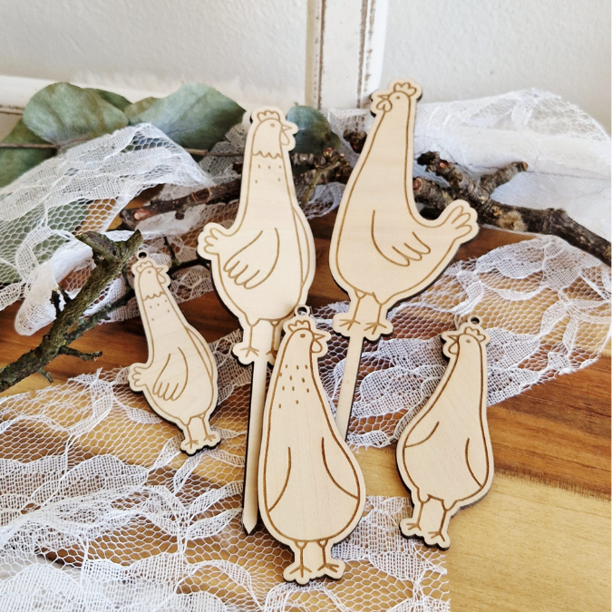 SVG Laserdatei Stecker, Anhänger und Bundle Eggcelent Hühner Huhn Frühling Ostern Caketopper Pflanzenstecker Frühlingsdatei Laser SVG Datei – Bild 24