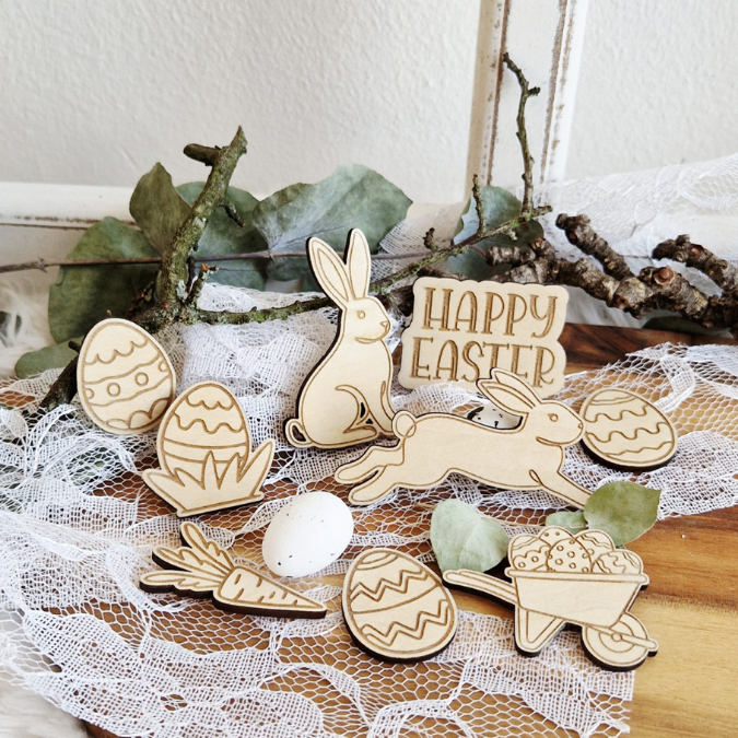 SVG Laserdatei Streudeko Tischdeko Ostern to go 12 Designs Ei Hase Osterdeko SVG Datei – Bild 5