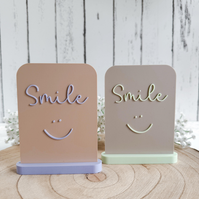STL 3D Druck Datei Aufsteller positive quotes mit 3 Ständern und 4 Design Karten Schild Statement 3D-Druck Datei smile pink adventures – Bild 3
