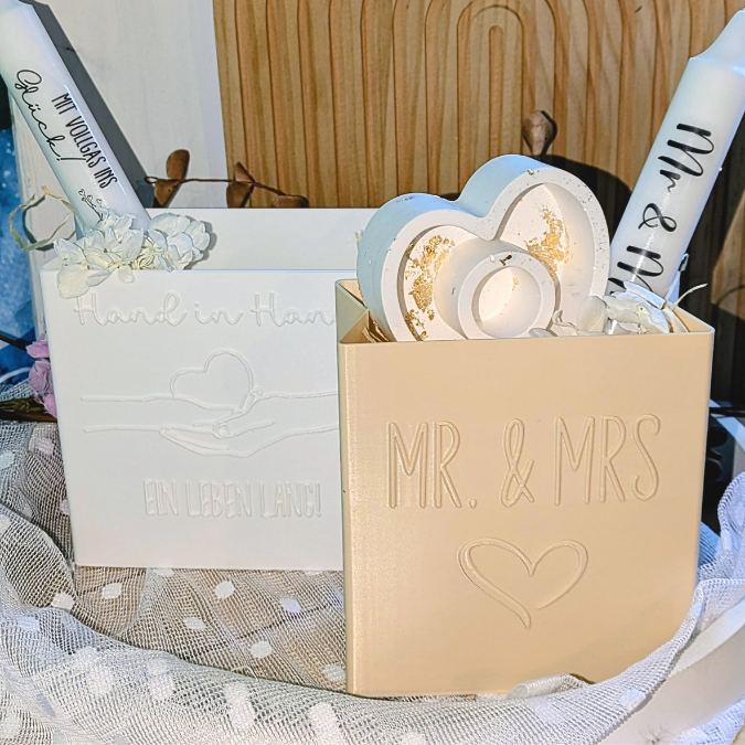 STL 3D Druck Datei 5 Designs Tüte Leuchttüte Hochzeit Geschenktüte Deko Hochzeitsgeschenk 3D-Datei 3D-Druck Vorlage Brautpaar Geschenkidee – Bild 3