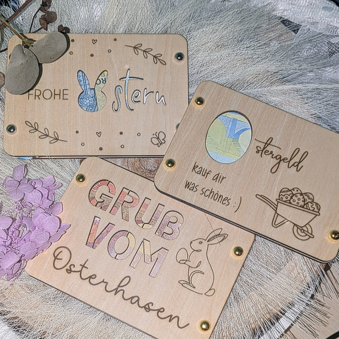 10 Designs SVG Laserdatei Ostern Geldgeschenk Verpackung für Geld Gutscheinkarten SVG-Datei Osterhase Geldverpackung Laser Ostergeld Hase – Bild 24