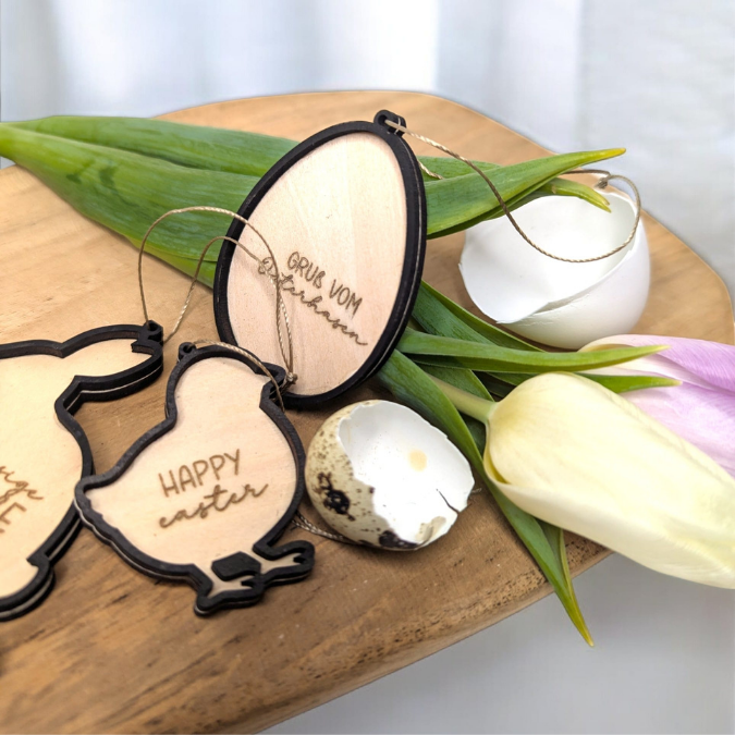 SVG Laserdatei Osteranhänger Aufhänger Geschenkanhänger Anhänger Laser Osterei Osterhase Hase Lamm Kücken Ei Karotte Osterdeko SVG Datei – Bild 8