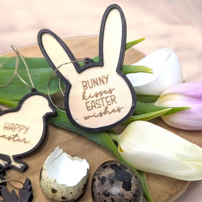 SVG Laserdatei Osteranhänger Aufhänger Geschenkanhänger Anhänger Laser Osterei Osterhase Hase Lamm Kücken Ei Karotte Osterdeko SVG Datei – Bild 10