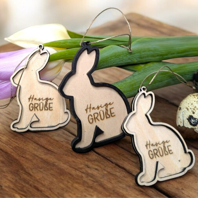 SVG Laserdatei Osteranhänger Aufhänger Geschenkanhänger Anhänger Laser Osterei Osterhase Hase Lamm Kücken Ei Karotte Osterdeko SVG Datei – Bild 11