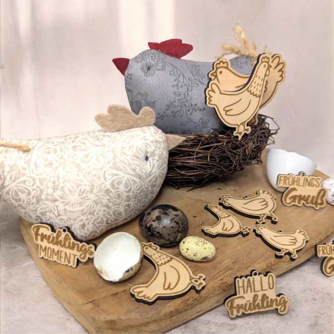 SVG Laserdatei Frühling Stecker und Anhänger Caketopper Pflanzenstecker Hühner Frühlingsdatei Laser Geschenkanhänger Blumen SVG Datei – Bild 4