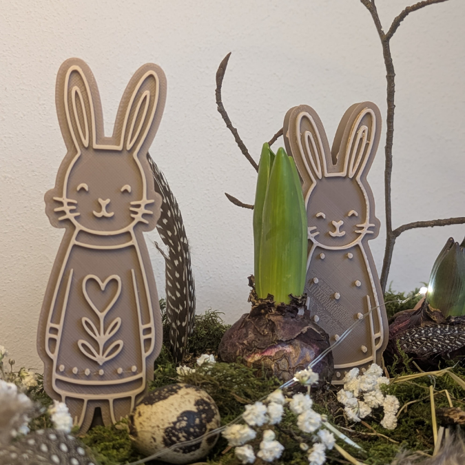 1 STL 3D Druck Datei Pflanzenstecker Hasen Gartenstecker Frühling Ostern Homedecor Outdoor Deko Beetstecker für 8mm & 10mm Stäbe Bambu Skandi – Bild 9