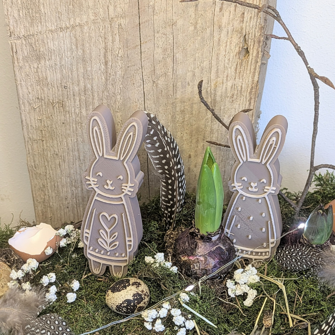 1 STL 3D Druck Datei Pflanzenstecker Hasen Gartenstecker Frühling Ostern Homedecor Outdoor Deko Beetstecker für 8mm & 10mm Stäbe Bambu Skandi – Bild 3