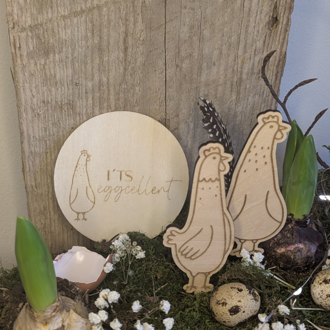 SVG Laserdatei Stecker, Anhänger und Bundle Eggcelent Hühner Huhn Frühling Ostern Caketopper Pflanzenstecker Frühlingsdatei Laser SVG Datei – Bild 11