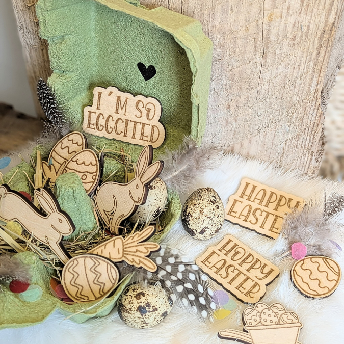 SVG Laserdatei Streudeko Tischdeko Ostern to go 12 Designs Ei Hase Osterdeko SVG Datei – Bild 6