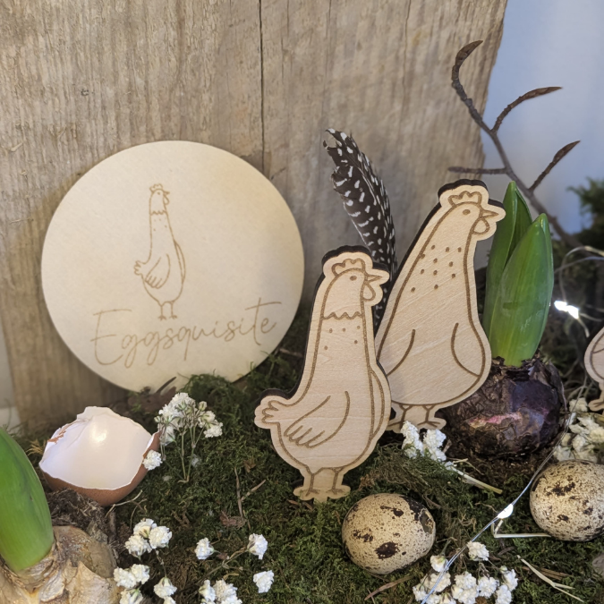 SVG Laserdatei Stecker, Anhänger und Bundle Eggcelent Hühner Huhn Frühling Ostern Caketopper Pflanzenstecker Frühlingsdatei Laser SVG Datei – Bild 12