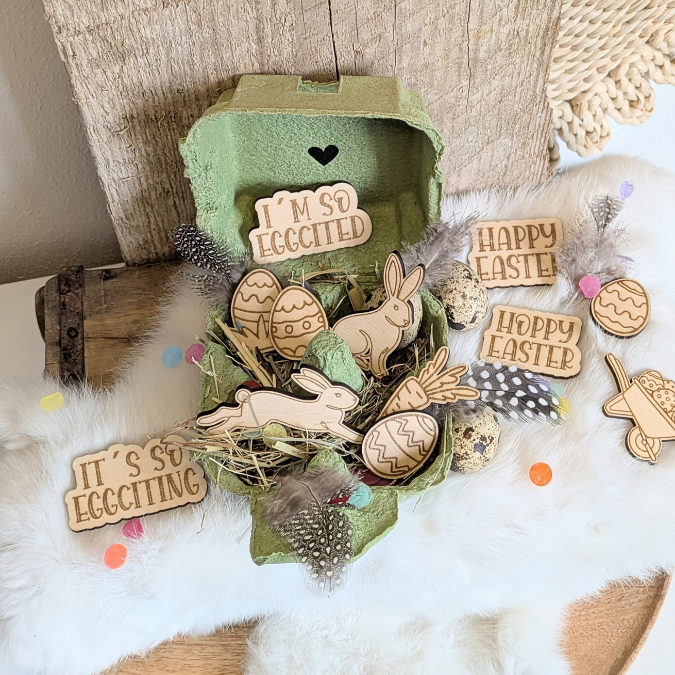 SVG Laserdatei Streudeko Tischdeko Ostern to go 12 Designs Ei Hase Osterdeko SVG Datei – Bild 7