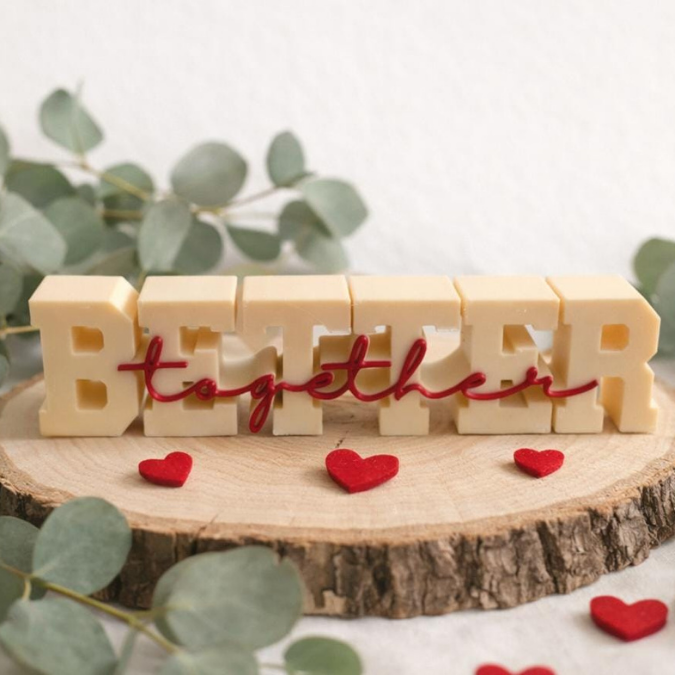 STL 3D Druck Datei Aufsteller Schriftzug Statement "Better together" 3D-Druck Datei liebe Valentinstag Paar Hochzeit Ehe Jahrestag