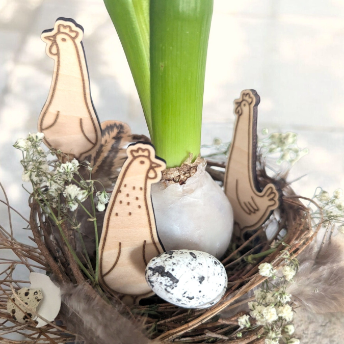SVG Laserdatei Stecker, Anhänger und Bundle Eggcelent Hühner Huhn Frühling Ostern Caketopper Pflanzenstecker Frühlingsdatei Laser SVG Datei – Bild 18
