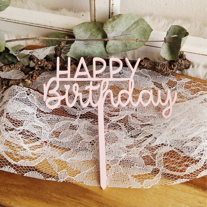 STL 3D Druck Datei Geburtstag Caketopper Pflanzenstecker Happy Birthday Luftballon Geschenk Schleife 3D-Datei 3D-Druck Vorlage – Bild 3