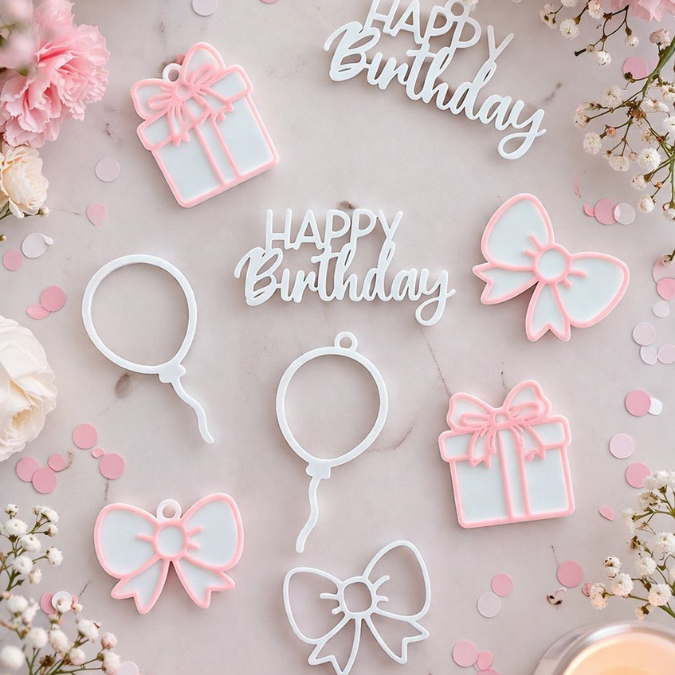 STL 3D Druck Datei Geburtstag Streudeko und Anhänger Geschenkanhänger 3D-Datei 3D-Druck Vorlage