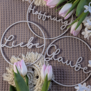 STL 3D Druck Datei 3er Set Kränze Glaube Liebe Hoffnung Kranz schlicht Geschenkanhänger Türdeko Hoop Loop Wanddeko 3D-Datei 3D-Druck Vorlage