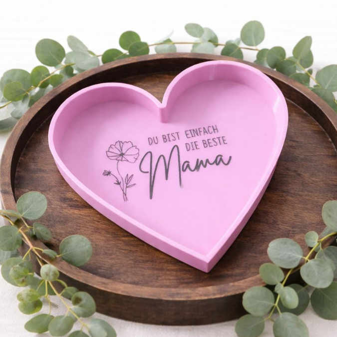 STL 3D Druck Datei 12 Designs Herzschalen Herzteller Box Herz zum füllen Geschenkidee skalierbar 3D-DruckDatei Mama Oma Muttertag Geburtstag – Bild 3