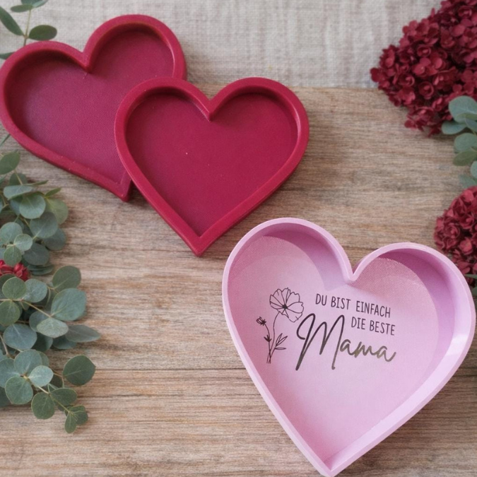STL 3D Druck Datei 12 Designs Herzschalen Herzteller Box Herz zum füllen Geschenkidee skalierbar 3D-DruckDatei Mama Oma Muttertag Geburtstag – Bild 5