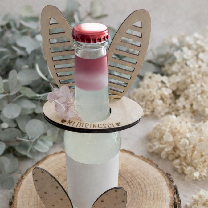 SVG Laserdatei Hasenohren für Flaschen Ostern Geschenkidee Ostermitbringsel Weinflasche verschiedene Designs Osergeschen SVG-Datei Hasenohr – Bild 13