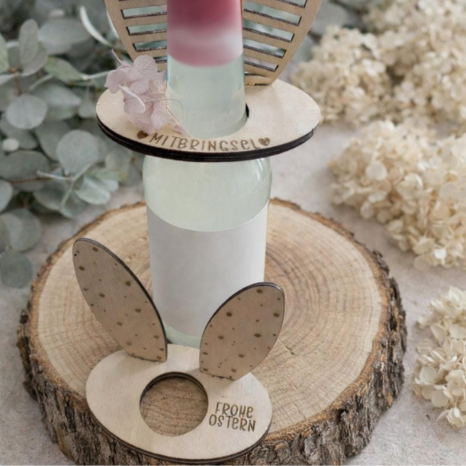 SVG Laserdatei Hasenohren für Flaschen Ostern Geschenkidee Ostermitbringsel Weinflasche verschiedene Designs Osergeschen SVG-Datei Hasenohr – Bild 14