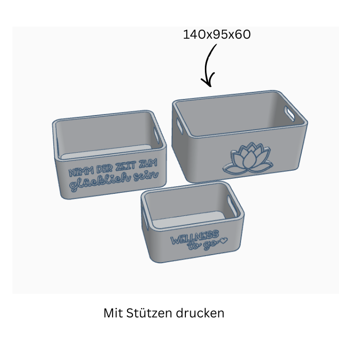 STL 3D Druck Datei 3 Designs Wellness Box Kiste Geschenkkiste Verpackung für Geschenke Box Kleinigkeit 3 Größen Mitbringsel 3D-Druck Datei – Bild 2