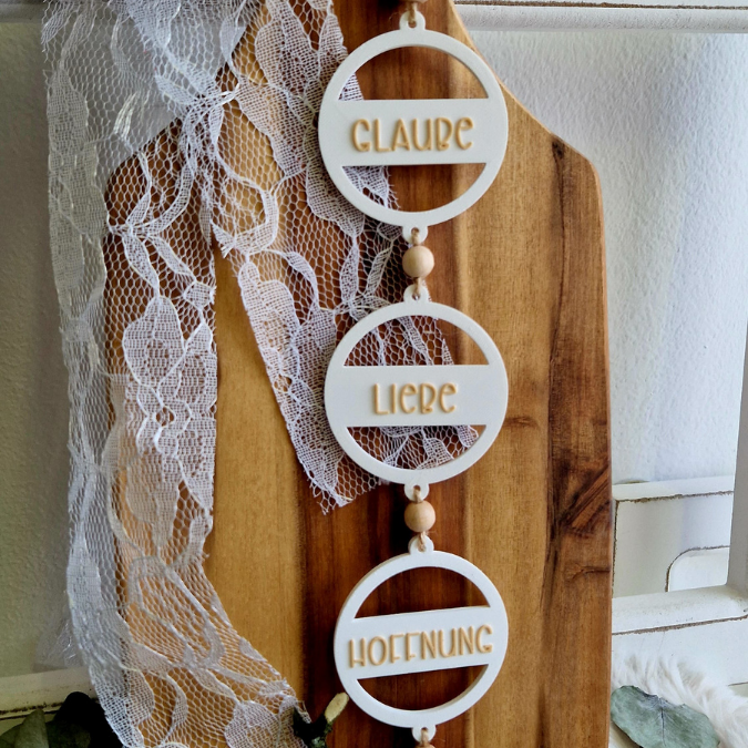 STL 3D Druck Datei 9 Designs Sonnenfänger Kirche Geschenkanhänger 3D-Druck Datei Taufe Hochzeit Kommunion Konfirmation Glaube Liebe Hoffnung – Bild 3