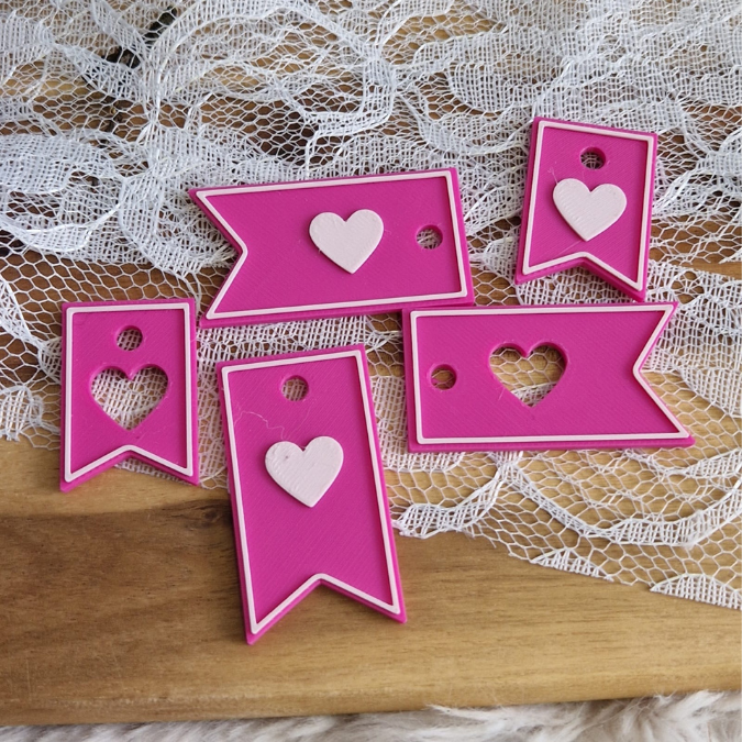 STL 3D Druck Datei Geschenkanhänger in 11 Designs Handmade DiY Geschenkidee Herzanhänger Made with love deutsch und englisch 3D-Druck Datei – Bild 6