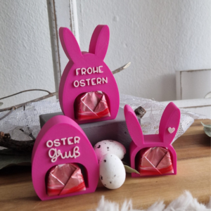 STL 3D Druck Datei Halter für Küsschen 12 Designs Hasen Hasenohren Eier Ostern 3D-Datei 3D-Druck Vorlage Oster Mitbringsel Osterküsschen 3d