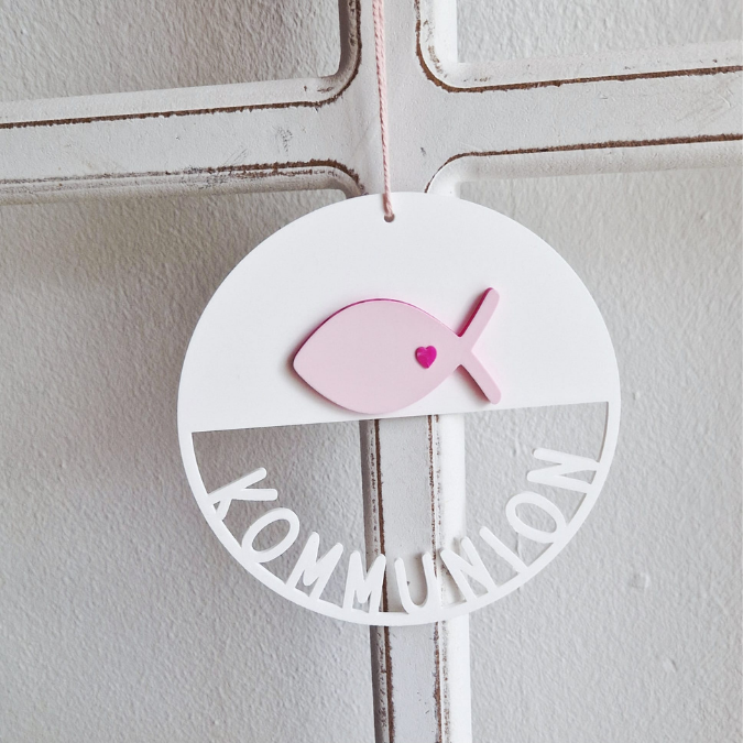 STL 3D Druck Datei Kommunion Kranz mit Fisch zum füllen mit Blumen Kirche 3D-Druck Datei Glaube Liebe Hoffnung Geschenk 3D-Druck – Bild 4