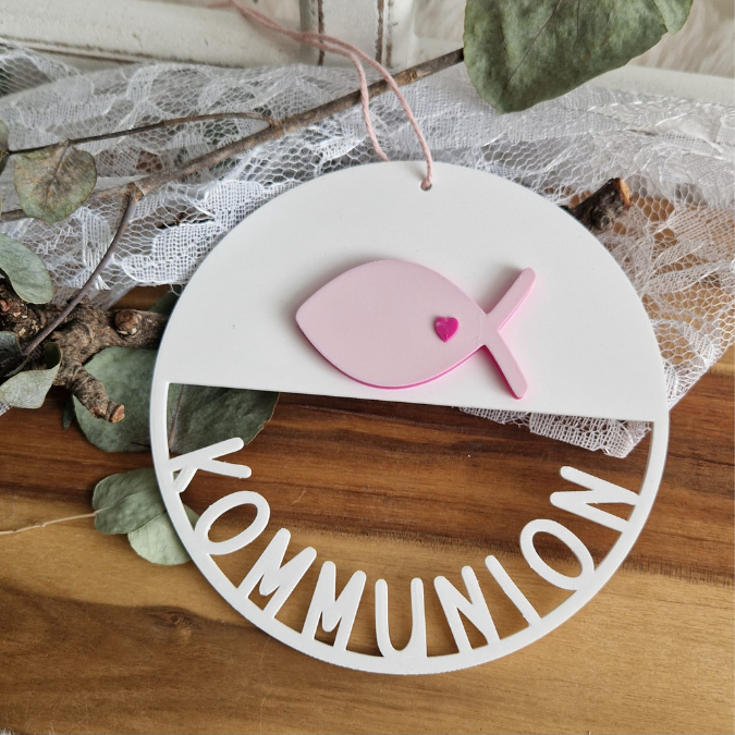 STL 3D Druck Datei Kommunion Kranz mit Fisch zum füllen mit Blumen Kirche 3D-Druck Datei Glaube Liebe Hoffnung Geschenk 3D-Druck – Bild 5