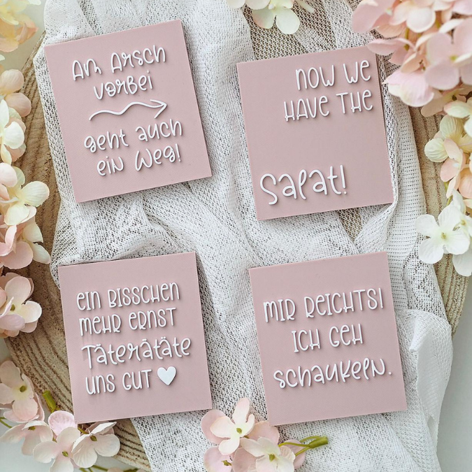 STL 3D Druck Datei 4er Set Aufsteller Schild Statements Lustig Büro Sarkasmus Witzig Quotes Humor 3D-Druck Datei – Bild 4