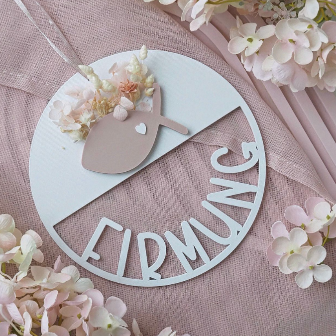 STL 3D Druck Datei Firmung Kranz mit Fisch zum füllen mit Blumen Kirche 3D-Druck Datei Glaube Liebe Hoffnung Geschenk 3D-Druck
