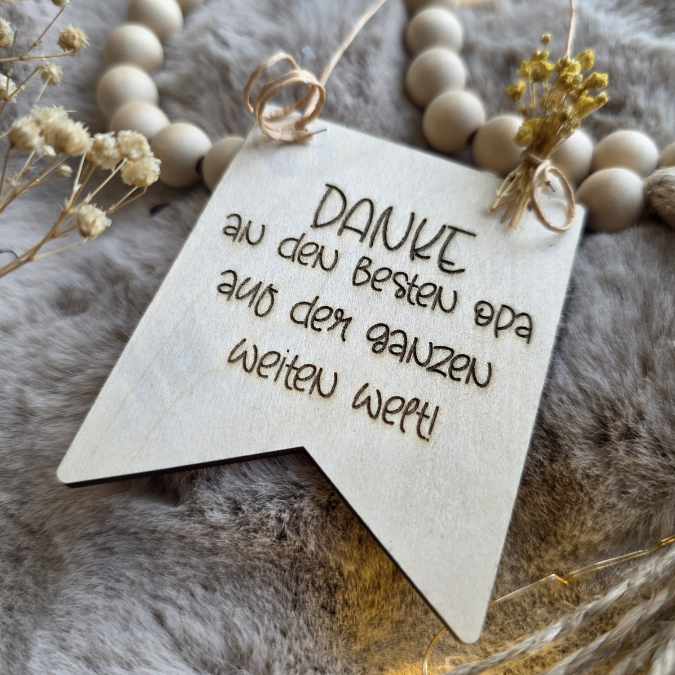 SVG Laserdatei Holzscheibe Wimpel 3er Set Opa Großvater Bester Opi Vatertag Familie Geschenkidee Großeltern SVG Datei Männer Mann UrOpa – Bild 4
