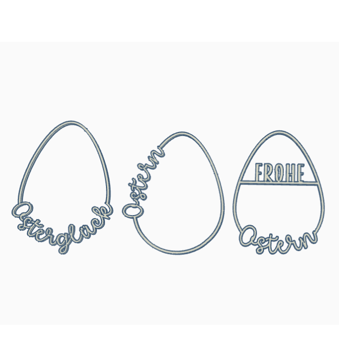 STL 3D Druck Datei 3 designs Eier Kranz schlicht Frohe Ostern Osterglück Geschenkanhänger Türdeko Loop Wanddeko 3D-Datei 3D-Druck Vorlage – Bild 2